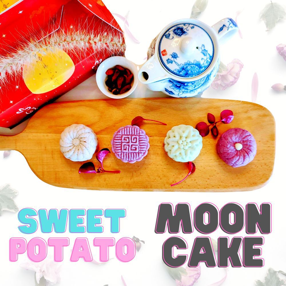 Mid Autumn Mooncakes - Purple Sweet Potato Snow Skin Mooncake
